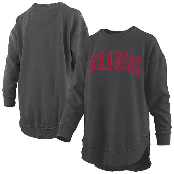 

Женский черный свитшот arkansas razorbacks melange пончо vintage fleece с длинным рукавом Pressbox