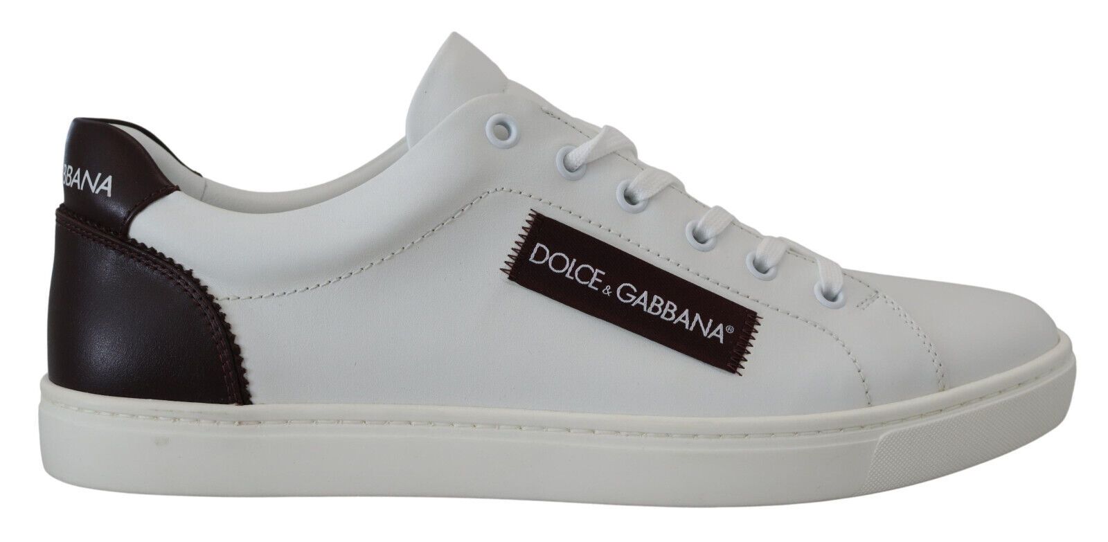 

Элегантные белые кожаные низкие кеды Dolce & Gabbana