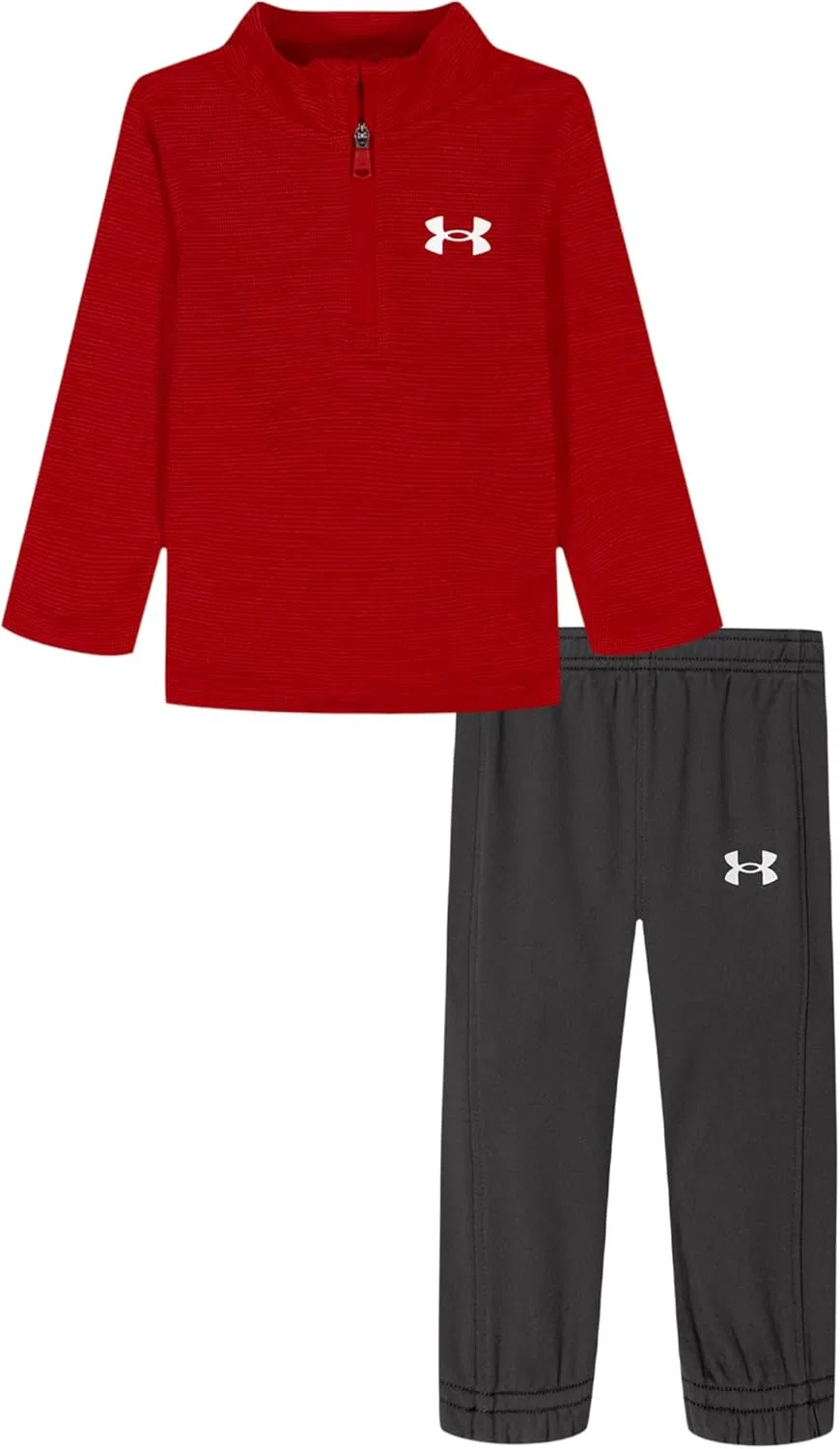 Детский комплект Under Armour: толстовка на молнии до середины груди и брюки, легкий и свободный крой, Red Rye
