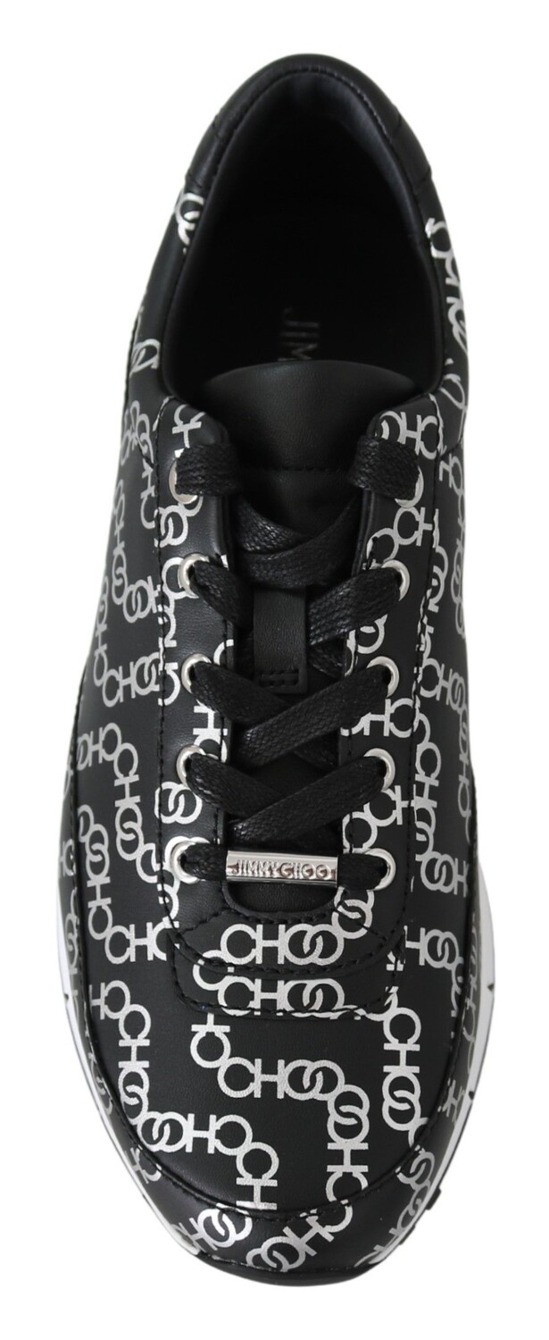 Женские кроссовки Jimmy Choo и кожа Monza, цвет Black | Silver — фото 3