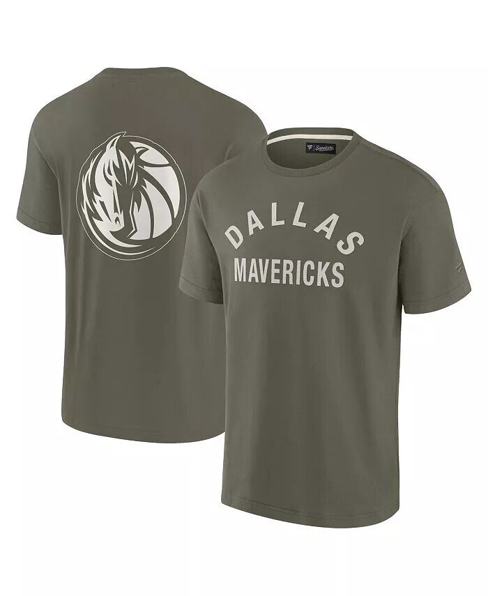 

Мужская и женская оливковая футболка Dallas Mavericks Elements Super Soft с коротким рукавом Fanatics Signature, зеленый