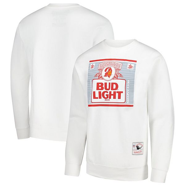 

Мужской свитшот The Crest Tampa Bay Buccaneers x Bud Light белый Mitchell & Ness