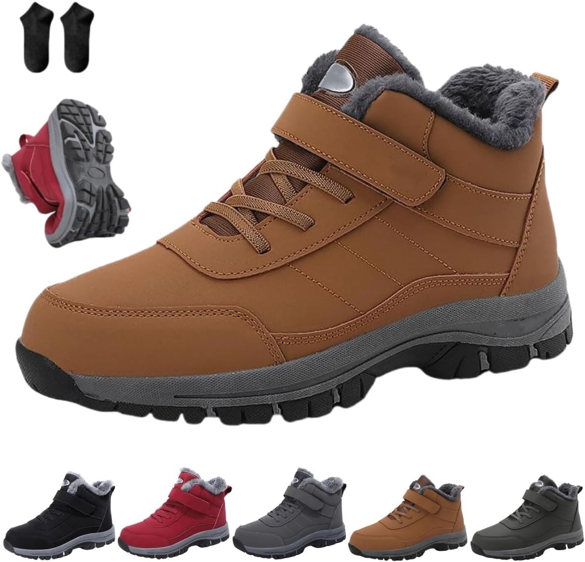 

Эргономичные зимние ботинки, амортизирующие ортопедические ботинки для альпинизма для женщин и мужчин Generic, желтый