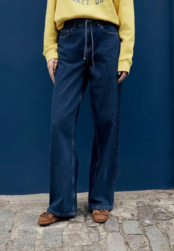 Укороченный крой, широкие штанины Next, Rinse Denim — фото 2