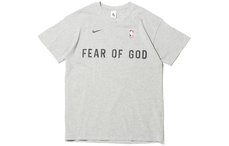 Футболка X Fear Of God Warm Up Nike, Тёмный Хизер Грей — фото 2