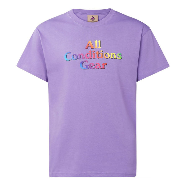 

Футболка acg alphabet logo casual short sleeve couple style purple Nike, фиолетовый