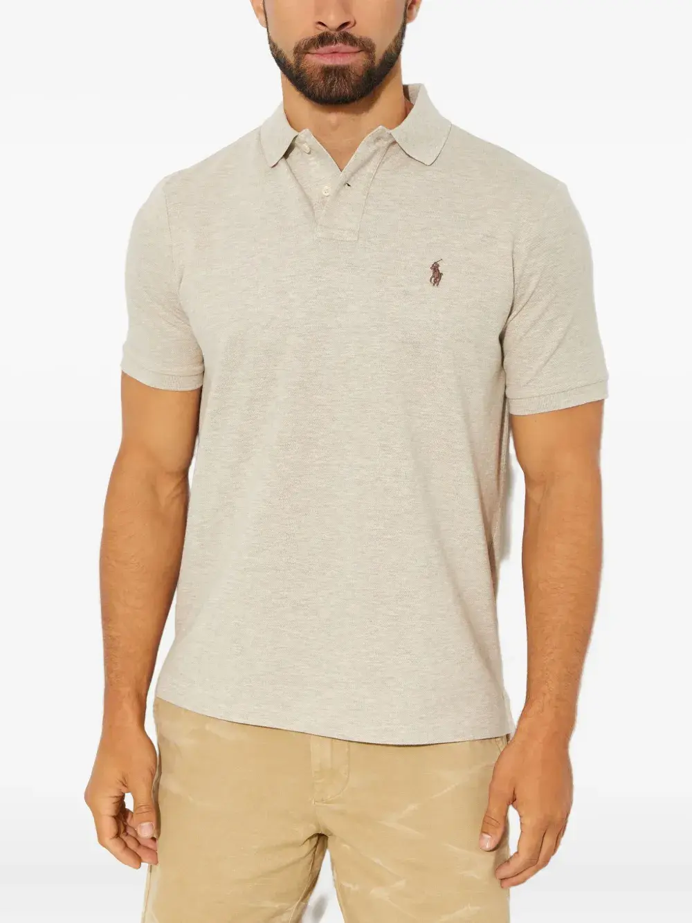 

Поло с короткими рукавами и вышитым логотипом Polo Ralph Lauren, нейтральный