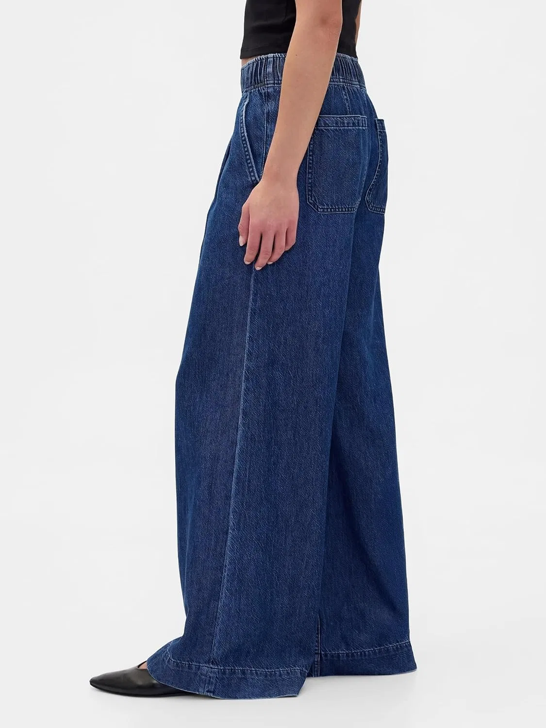 Джинсы Gap Women's Pull-on Baggy Denim, индиго — фото 3