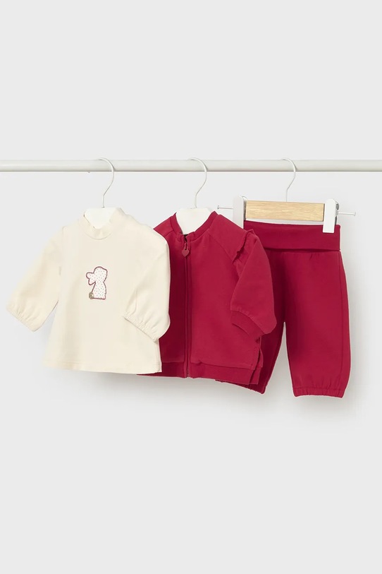

Детский хлопковый спортивный костюм для малышей Mayoral Newborn, красный
