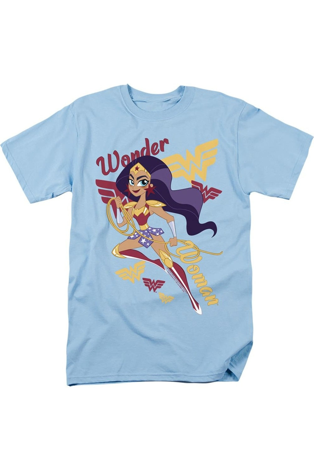 

Футболка с коротким рукавом для взрослых DC Comics Superhero Girls Wonder Woman Gildan, светло-голубой