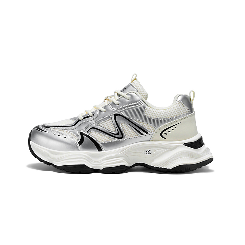 

AGSDON Серебристо-бежевые мужские легкие утепленные нескользящие износостойкие низкие массивные кроссовки, цвет Beige