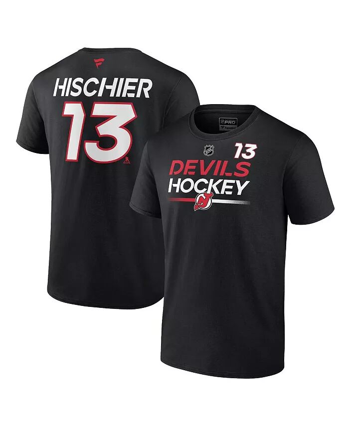 

Мужская черная футболка Nico Hischier New Jersey Devils Authentic Pro Prime с именем и номером Fanatics