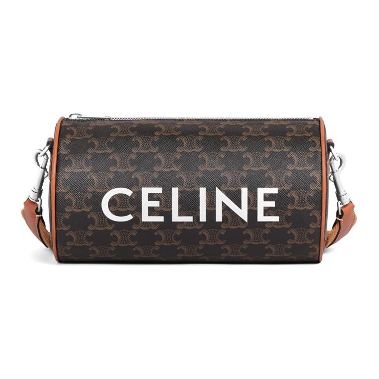 

CELINE Гладкая кожаная сумка через плечо унисекс рыжего цвета