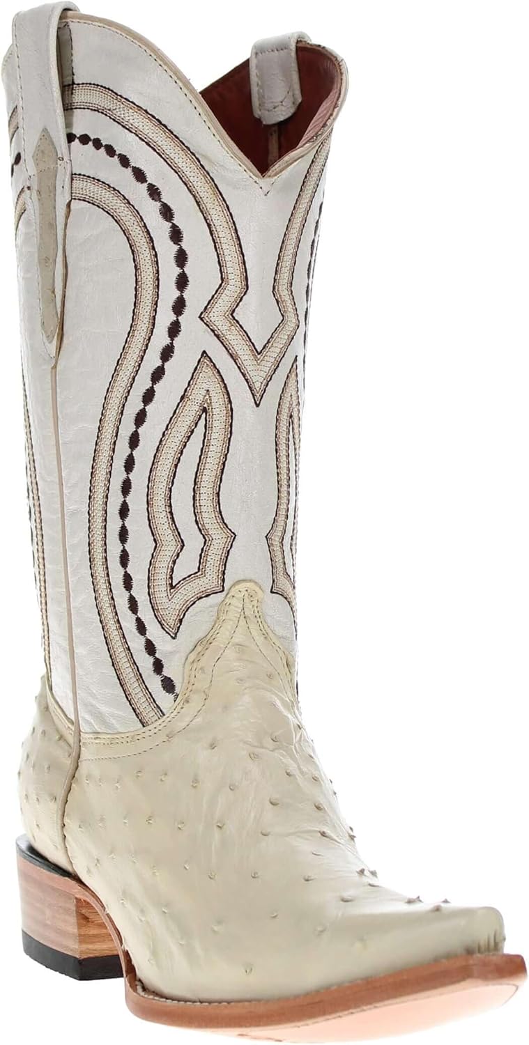 

Мужские ковбойские сапоги Vaccari Theo из натуральной страусовой кожи с острым носком, белый