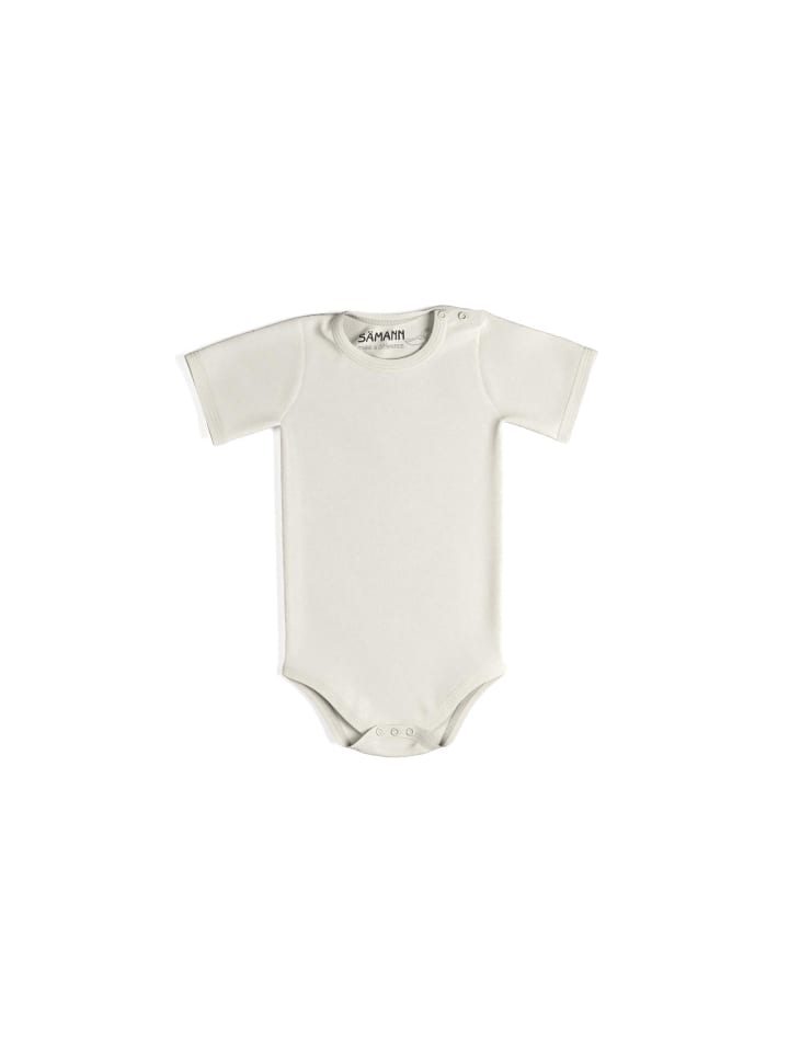 

Sämann Детский боди из 100% органического хлопка, застежки на кнопках, короткие рукава, без ребристой вязки, цвет «Кокосовое молоко»