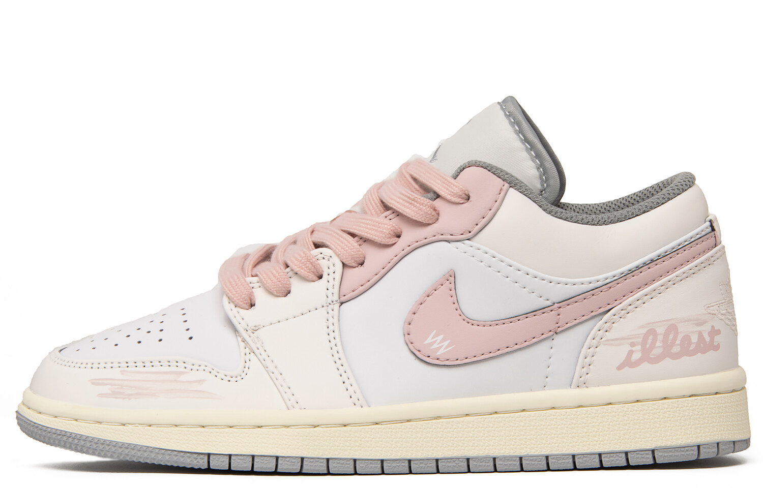 

Кроссовки Air Jordan 1 Vintage Basketball Shoes Women's Low-top Beige/Pink, розовый