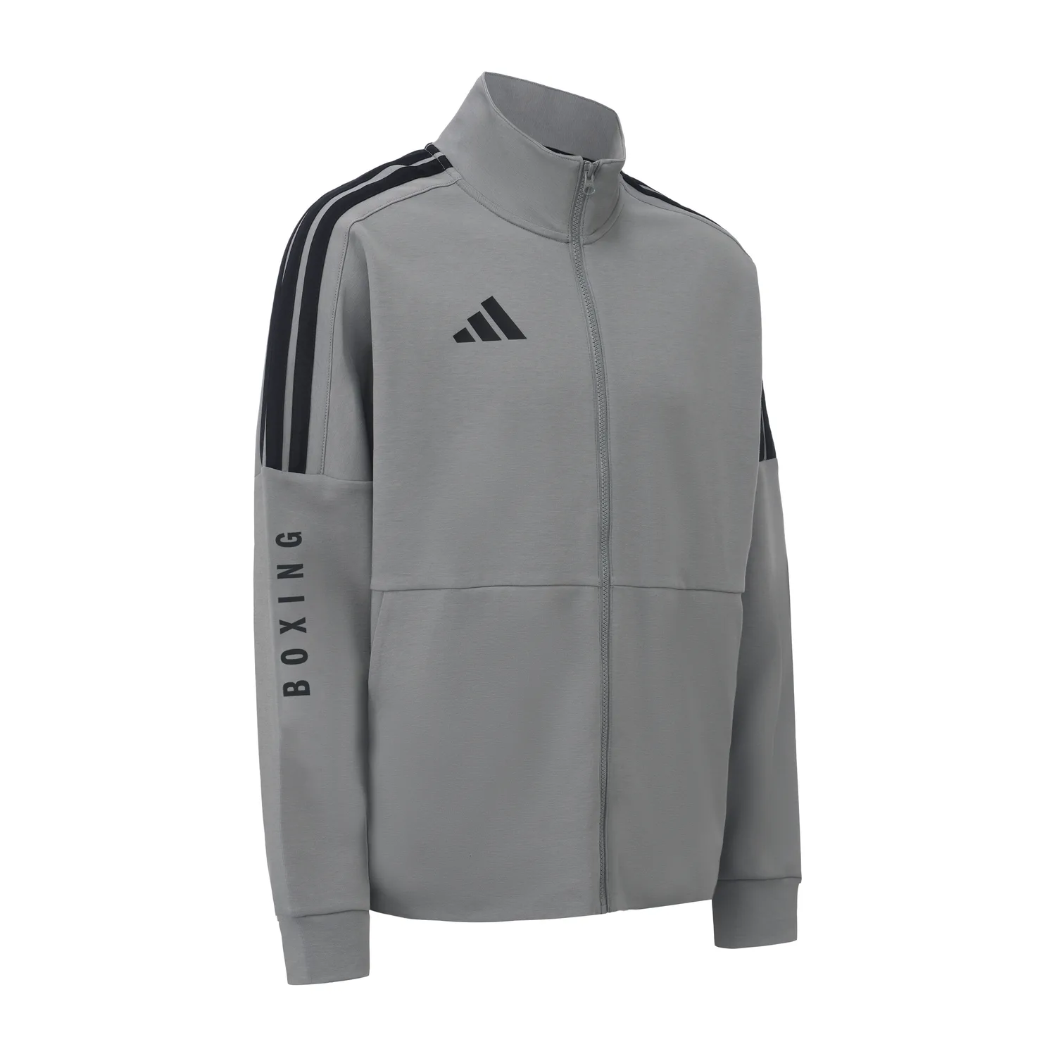 Adidas Хлопковая куртка унисекс темно-серого цвета — фото 3