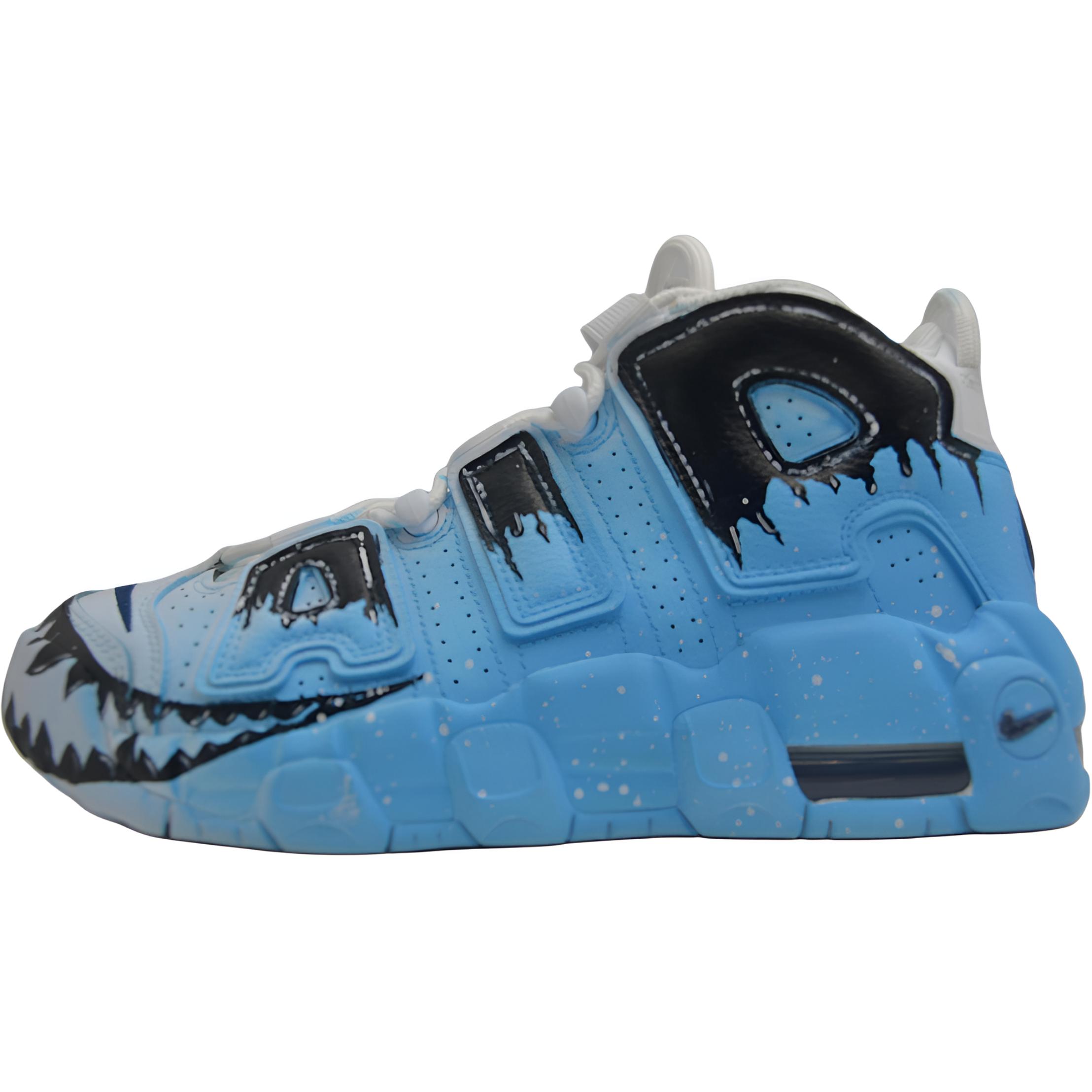 Детские баскетбольные кроссовки Air More Uptempo для младших школьников Nike, светло-голубой — фото 3