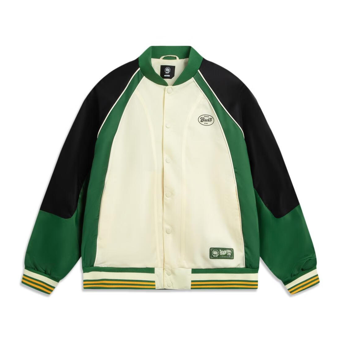 

LINING Бейсбольная куртка унисекс, Pudding Yellow/Eden Green/Black