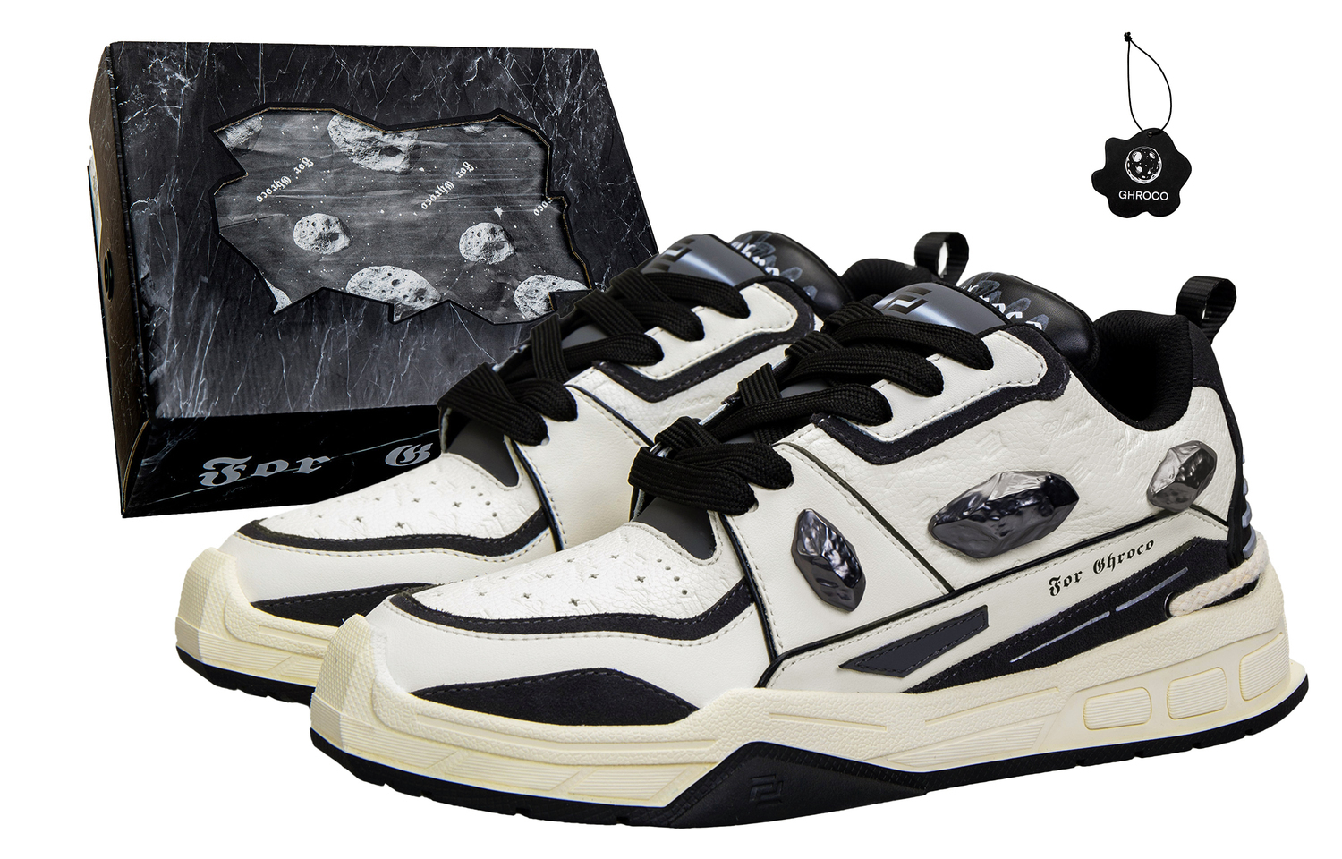 

GHROCO Юнисекс скейтерские кроссовки низкие экрю/тёмно-серый - бежевый чёрный, цвет Beige Black