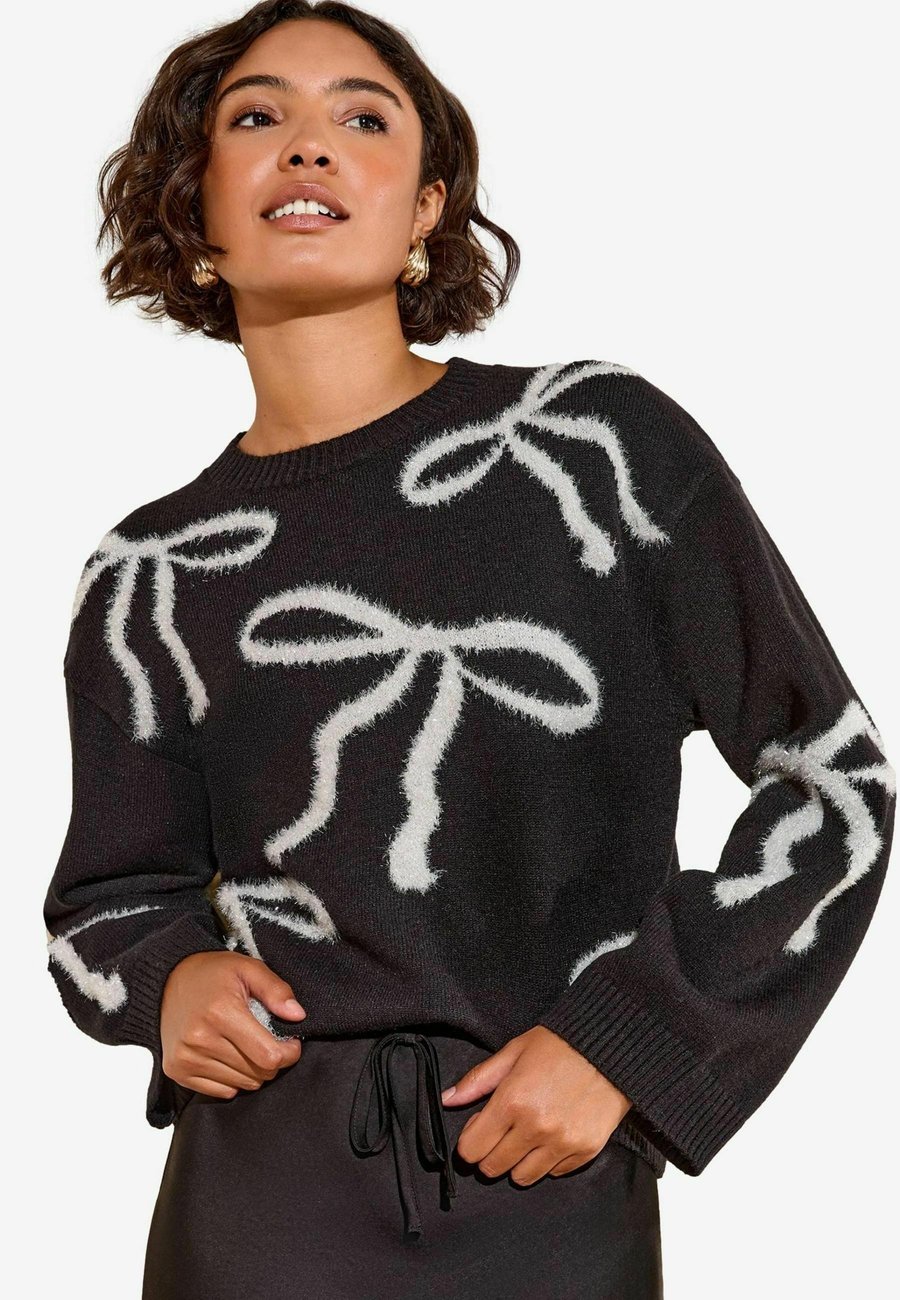 

Джемпер Friends Like These CHRISTMAS , Black All Over Tinsel Bow/White