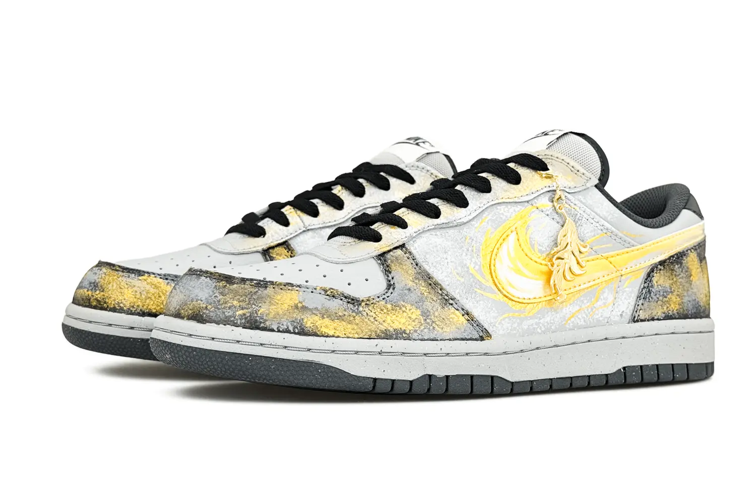 Nike Кроссовки для скейтбординга мужские Big Abrasion Resistant Slip Resistant low top Gray Gold — фото 4