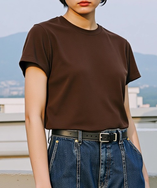 

Футболка с круглым вырезом и коротким рукавом из высококачественного хлопка United Athle, темно-коричневый