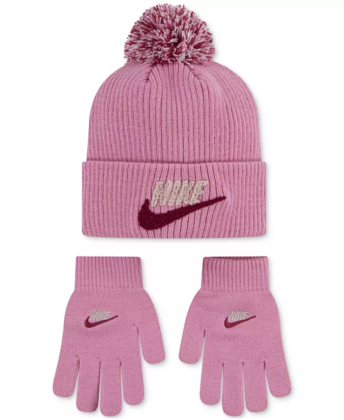 

Детский набор шапки и варежек Club Chenille Peak для девочек и мальчиков 8-20 Nike, розовый
