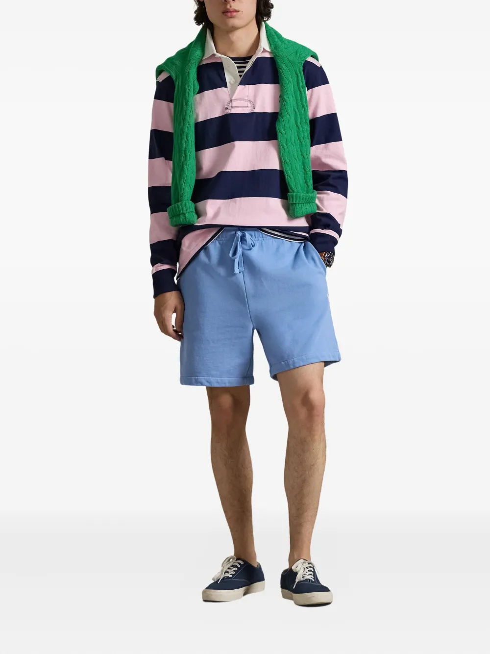Шорты с кулиской и вышивкой Polo Ralph Lauren, синий — фото 2