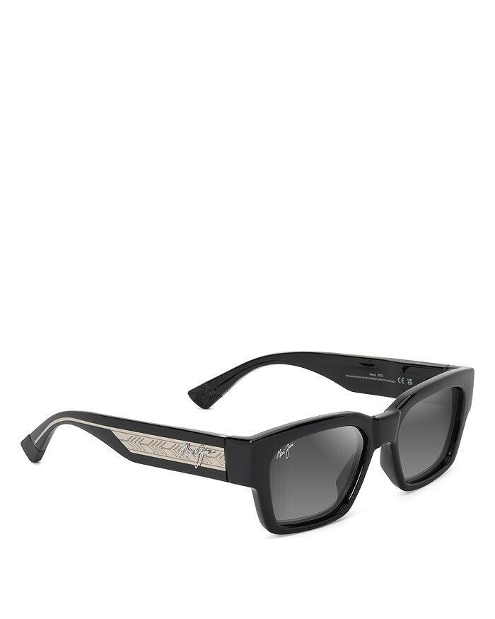 

Классические прямоугольные солнцезащитные очки Maui Jim Kenui, 53 мм, черный
