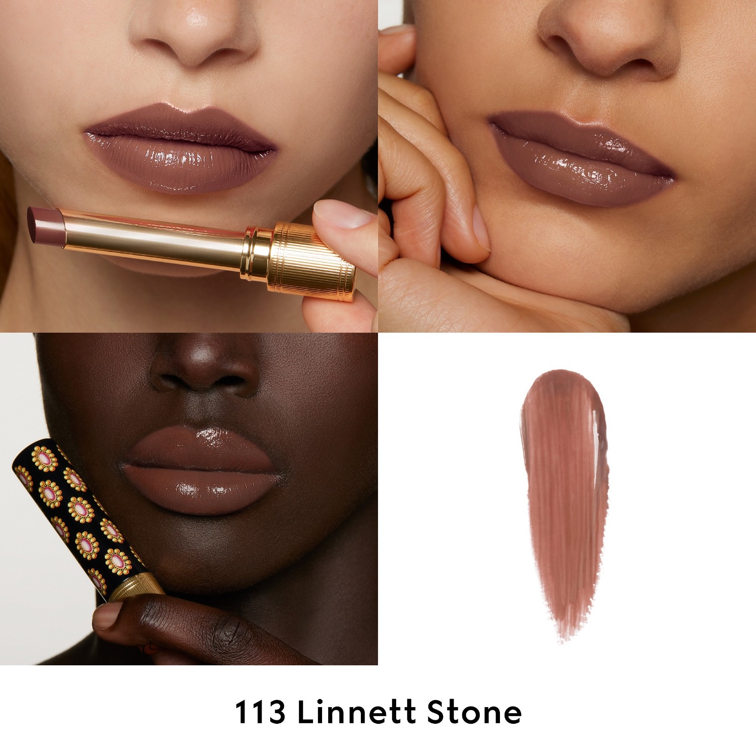 Помада для губ gucci beauty brilliant lipstick Gucci, 113 - linnett stone, вес 1.8 гр. — фото 4