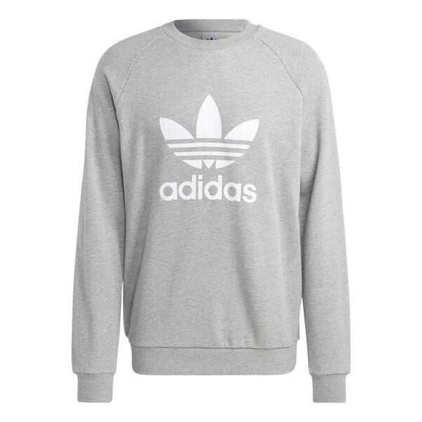 

Рубашка оригиналы adicolor классика трилистник круглый вырез толстовка Adidas, серый