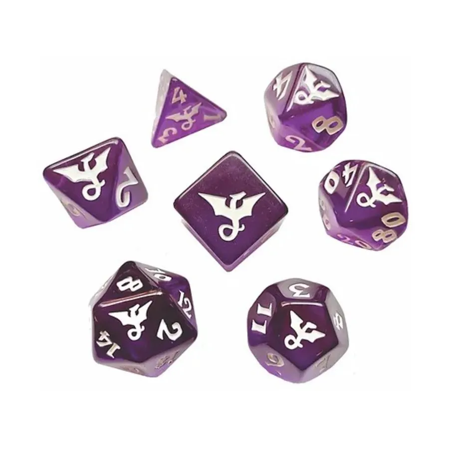 

Драгоценный камень Poly Set — аметист с белым (7), Dragon Dice (Black Oak)