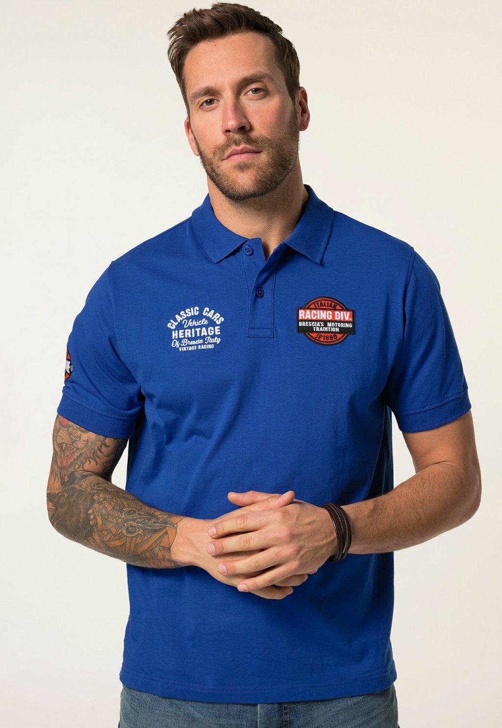 

Поло SHORT SLEEVE BADGES JP1880, синий