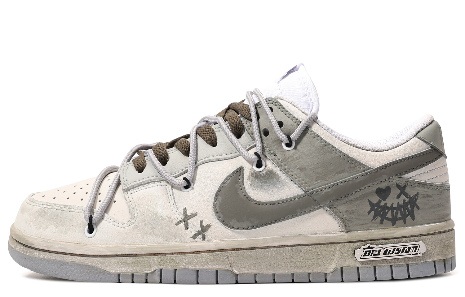

Кроссовки Nike Dunk Skateboard Shoes Men Low-Top Gray White, Серый, Кроссовки Nike Dunk Skateboard Shoes Men Low-Top Gray White