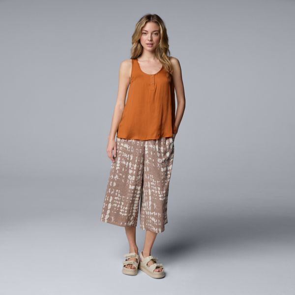 

Женский струящийся топ-блузон Henley Simply Vera Vera Wang, цвет leather brown