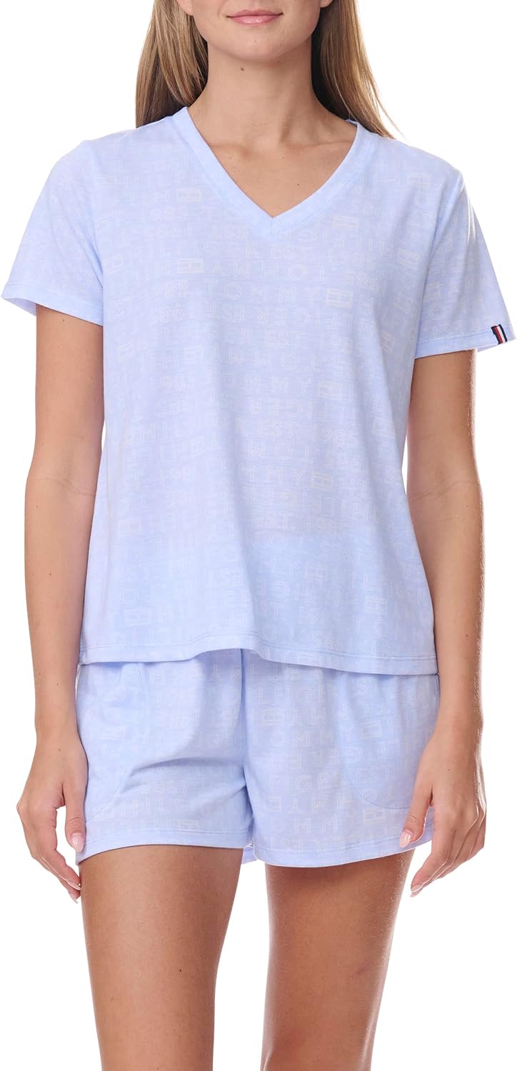 Женская пижама Tommy Hilfiger с футболкой и боксерскими шортами, Sweet Blue Heather — фото 2