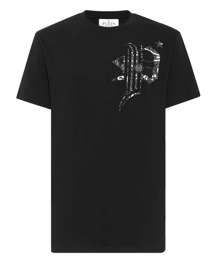 

Футболка с круглым вырезом, готический стиль, пленэр Philipp Plein, черный