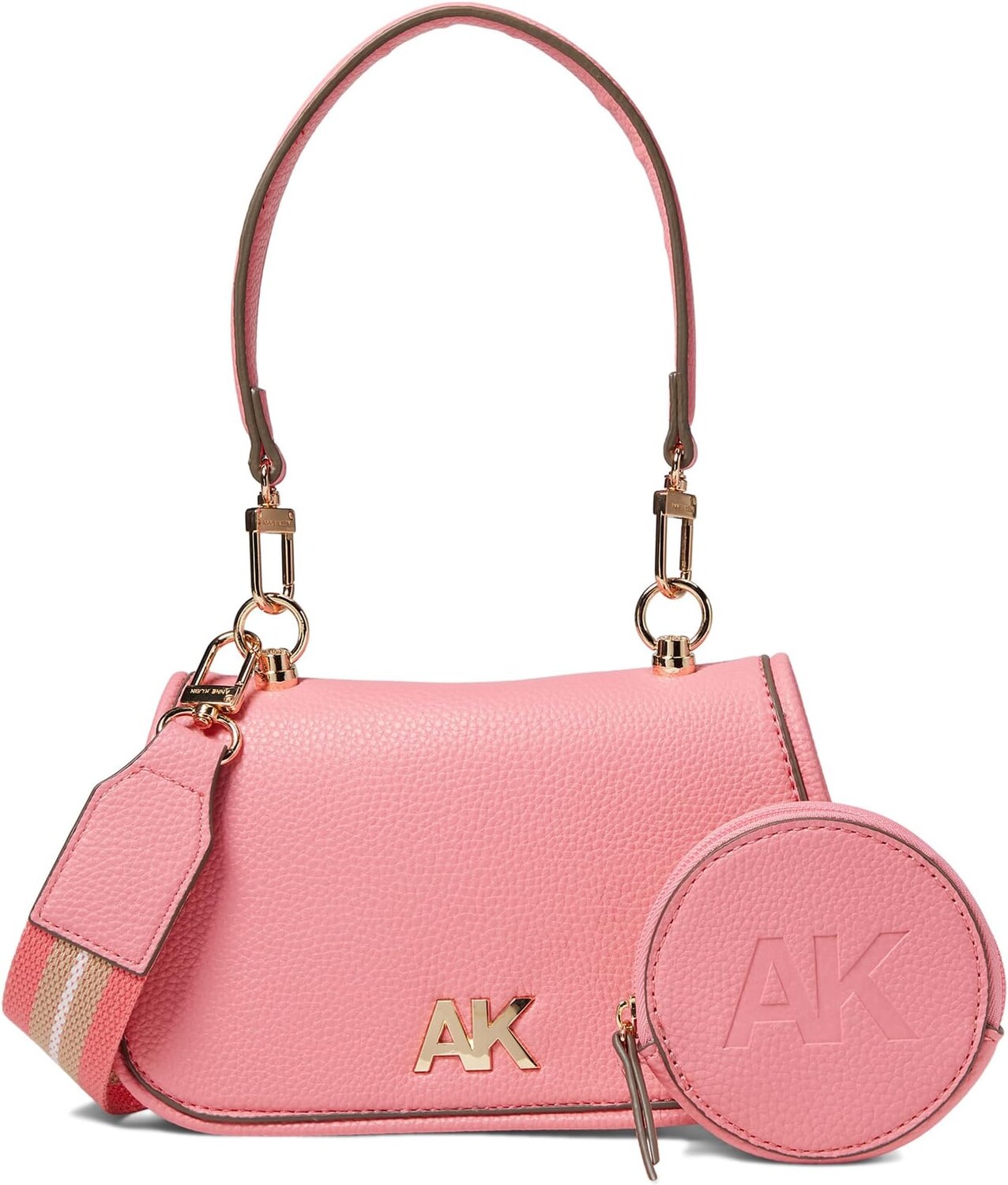 

Сумка Anne Klein Convertible Flap Shoulder Bag w/ Web Strap & Coin Purse, цвет Fruit Punch/Fruit Punch Multi