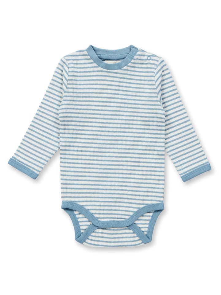 

Sense Organics Детский боди с длинными рукавами из органического хлопка, светло-голубого и белого цвета, модель YVON