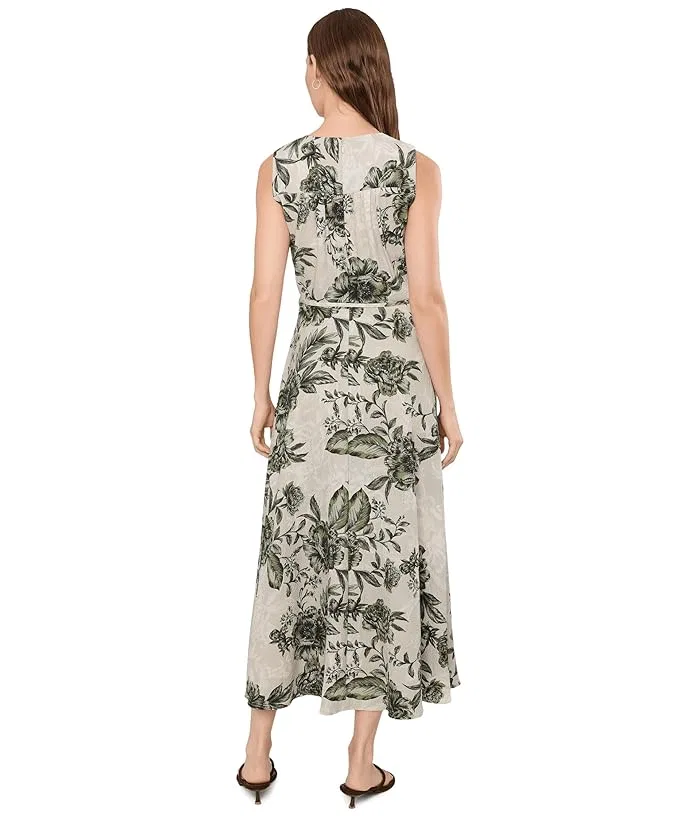 Платье с цветочным принтом модель Sleeveless V-Neck Floral Gauze Faux Wrap Dress Calvin Klein, Indigo Multi — фото 4