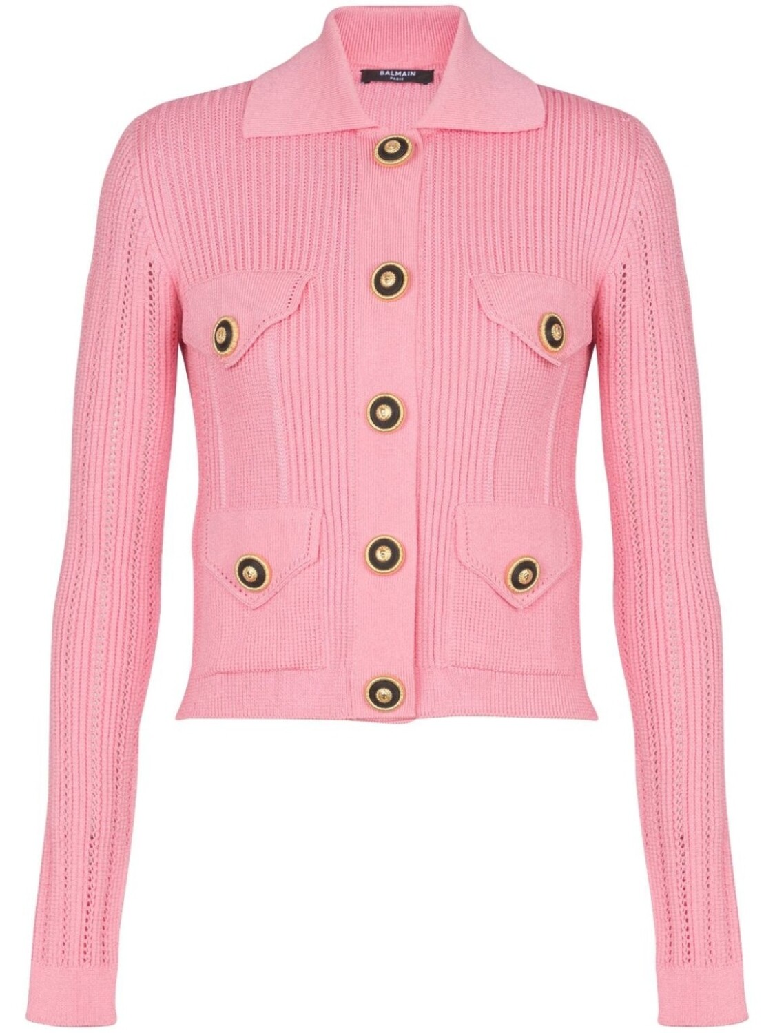

Кардиган с вышитым логотипом Balmain, розовый