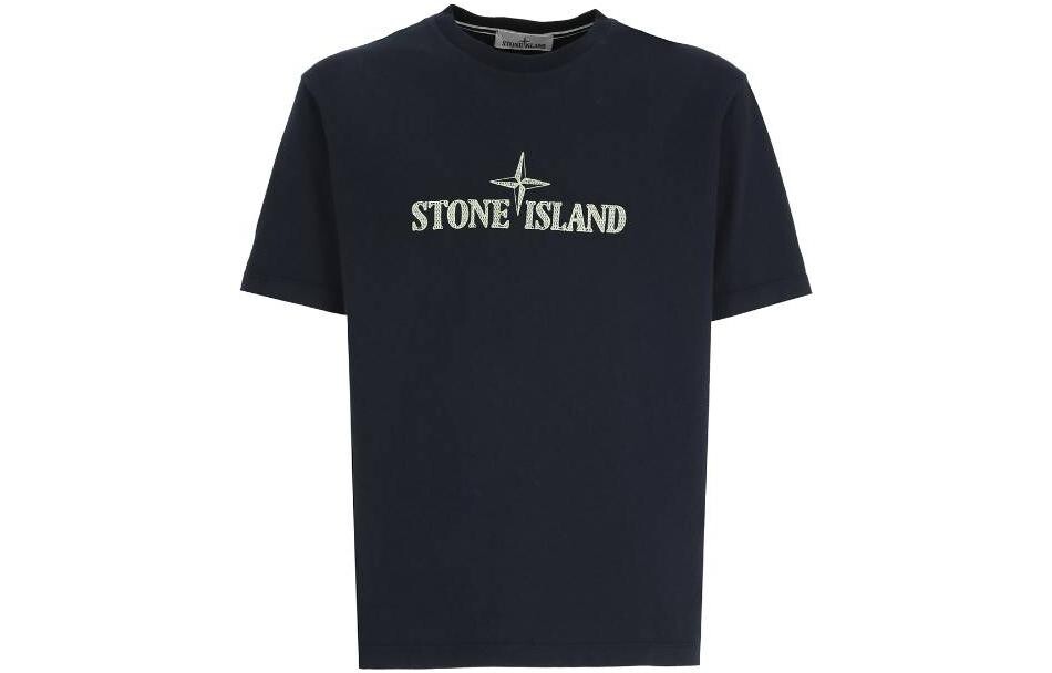 

Футболка мужская темно-синяя Stone Island, синий