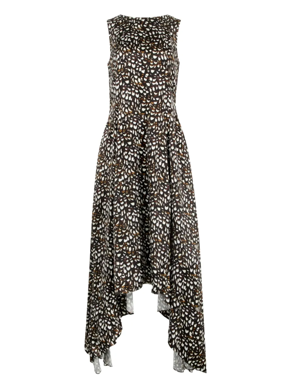 

Платье с абстрактным принтом Loewe, коричневый