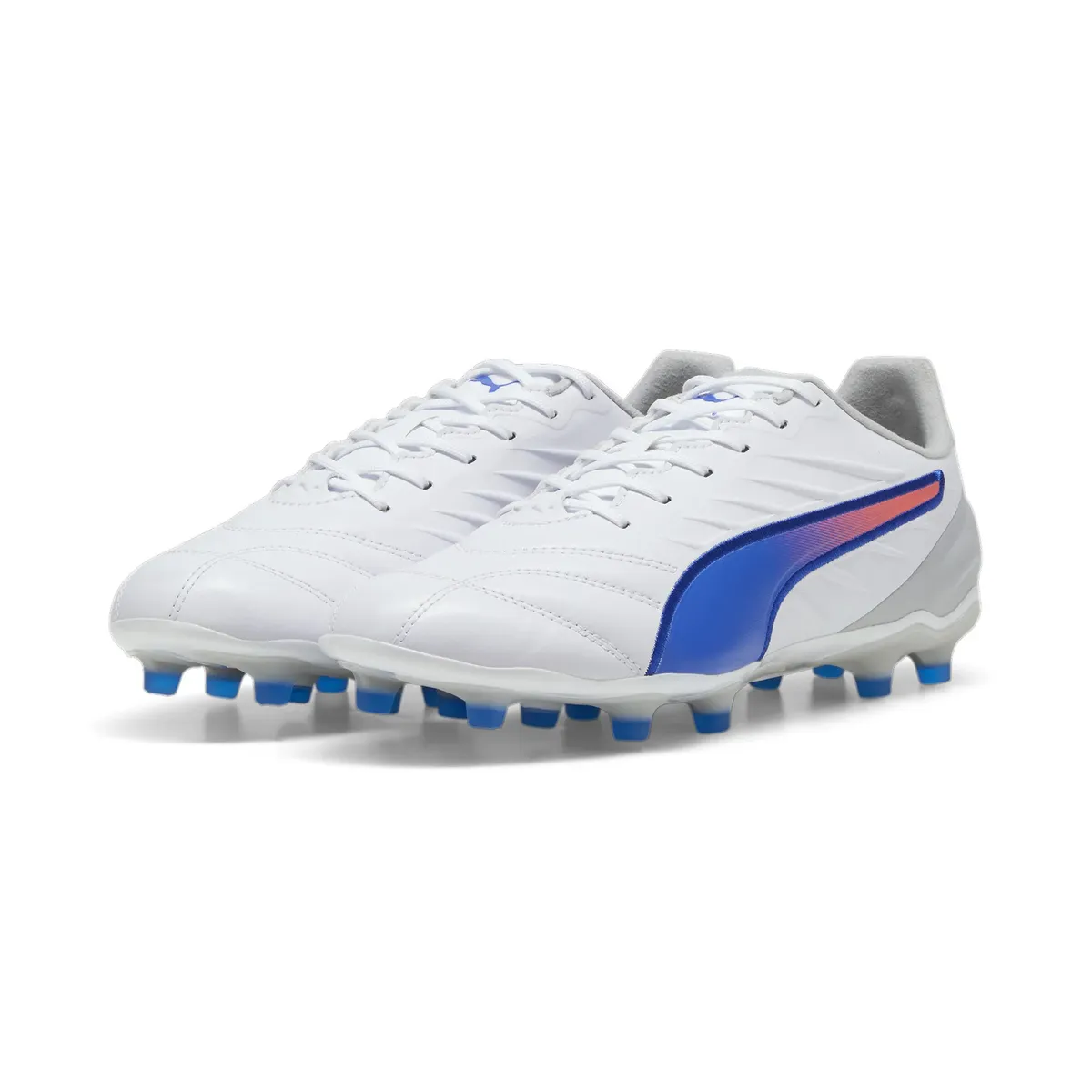 

Футбольные кроссовки PUMA "KING PRO FG/AG", цвет Puma White-Bluemazing-Flat Light Gray