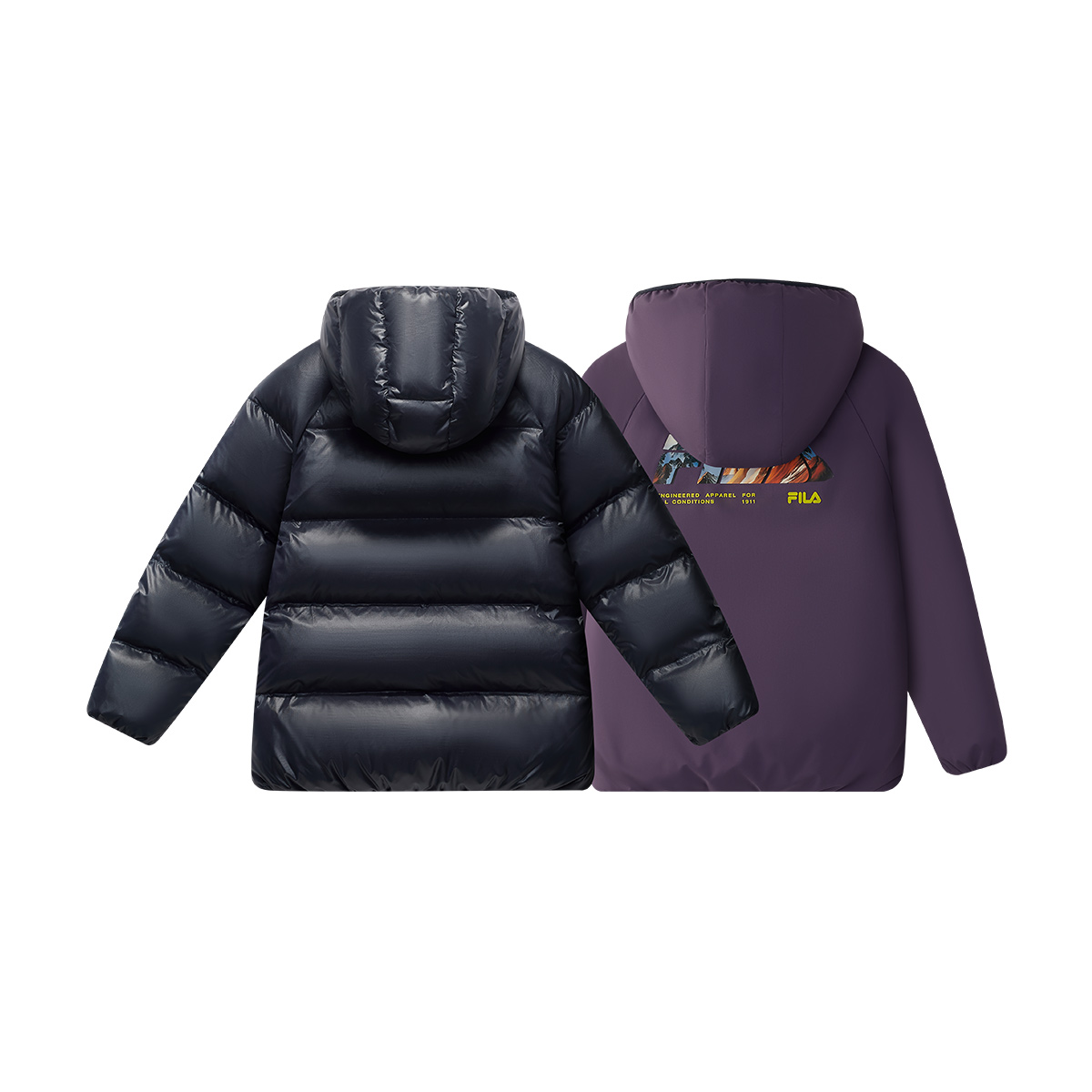 Двусторонняя пуховая куртка performance fph детская FILA KIDS, синий — фото 4