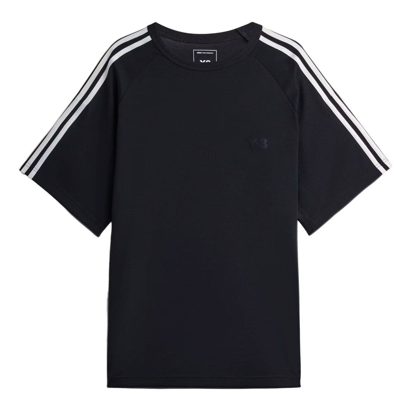

Футболка Adidas Y-3 с коротким рукавом и тремя полосками, черная, модель