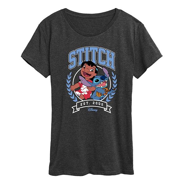 

Женская футболка Lilo & Stitch collegiate est 2002 Disney, Heather Charcoal, Черный, Женская футболка Lilo & Stitch collegiate est 2002 Disney, Heather Charcoal
