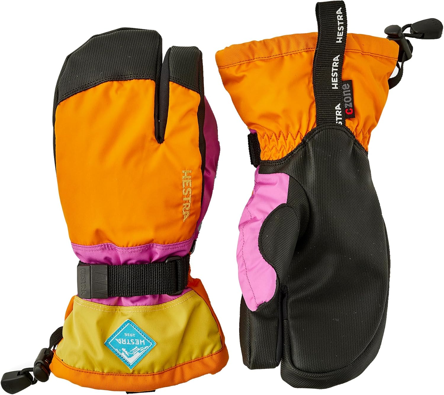 

Перчатки Hestra Gauntlet CZone Junior (для детей 4-13 лет) | Водонепроницаемые, утепленные трехпалые детские зимние перчатки для катания на лыжах и игр в снегу, Orange Multi
