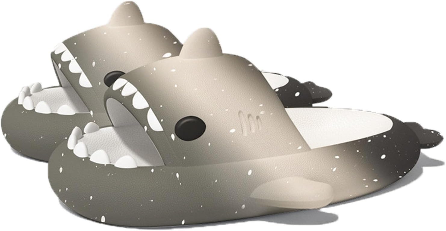 

Тапочки Акула со светящимися элементами, Забавные тапочки Облачная Акула, Унисекс, EVA Акула со светом Generic, черный/серый/бежевый